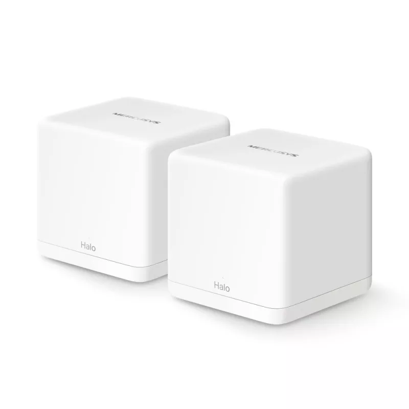 Tinklinė sistema MERCUSYS Halo H60X (2 vnt.) Dviejų juostų Wi‑Fi 6, 1500 Mbit/s, iki 350 m², 2x LAN, vidinės antenos, balta