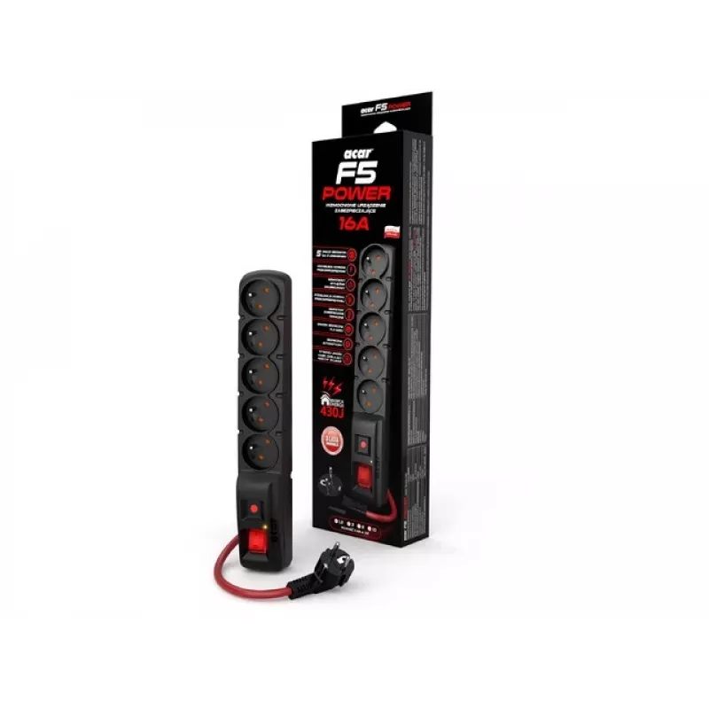 ACAR F5 POWER Black 5 AC lizdai 230 V 1,5 m