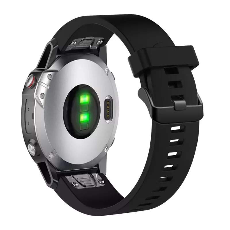 Silikoninis laikrodžio dirželis FIXED, skirtas Garmin QuickFit 20 mm, juodas