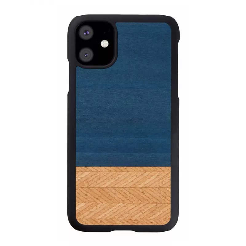 man and wood išmaniojo telefono dėklas iPhone 11 — juodo džinsinio audinio apsauginis dangtelis