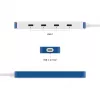 Hyper HyperDrive Flex 4 prievadų USB-C šakotuvas, balta/mėlyna | HD5201BUGL