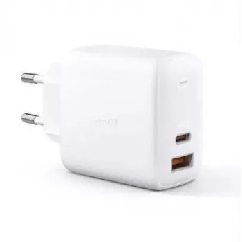 Sieninis įkroviklis Aukey PA-B3 Baltas GaN 65W USB-C / USB-A greitas įkroviklis