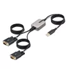 StarTech.com 4 m dviejų prievadų USB–serijinė sąsaja adapterio kabelis, keičiami DB9 varžtai/veržlės, COM išsaugojimas, USB-A į DB9 RS232, FTDI, 4 lygio ESD apsauga, Windows/macOS/ChromeOS/Linux – tvirta TPE konstrukcija