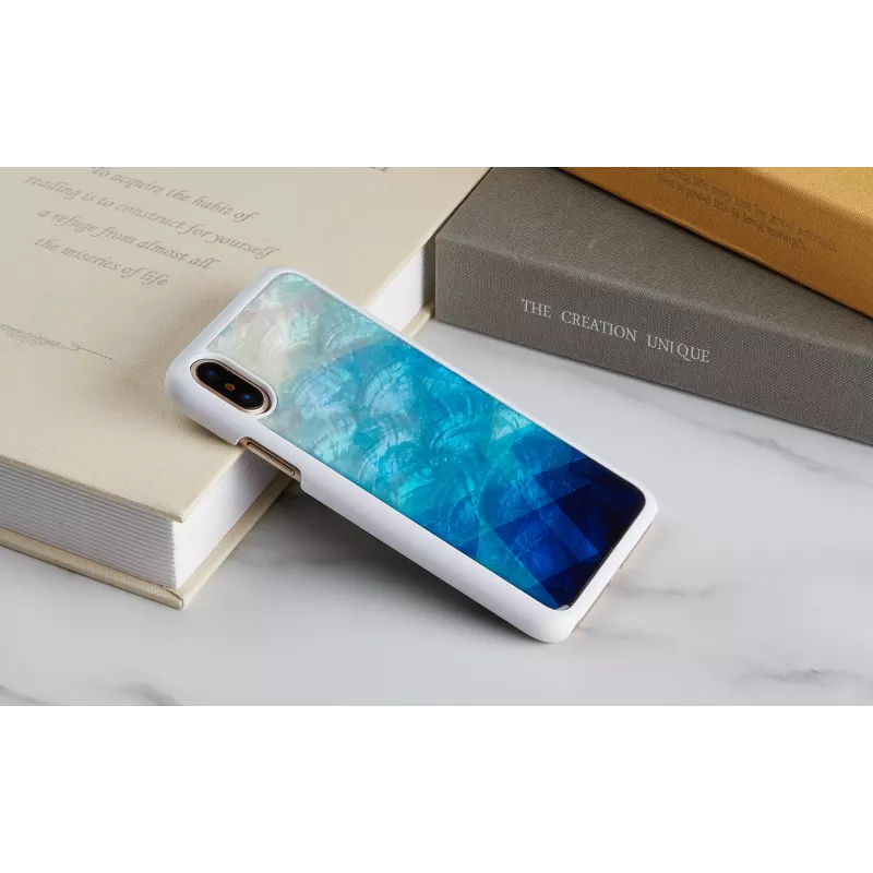 Išmaniojo telefono dėklas iKins iPhone XS/S mėlynas ežeras baltas