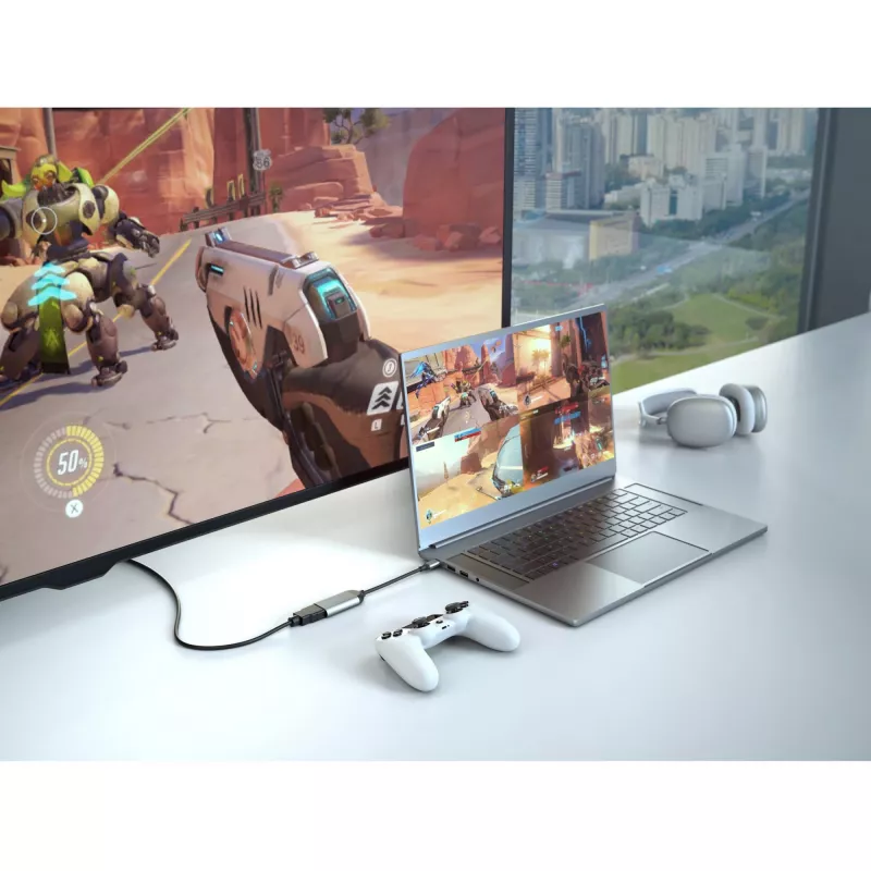 HYPER HD-H8K USB Type-C HDMI nerūdijančio plieno adapteris