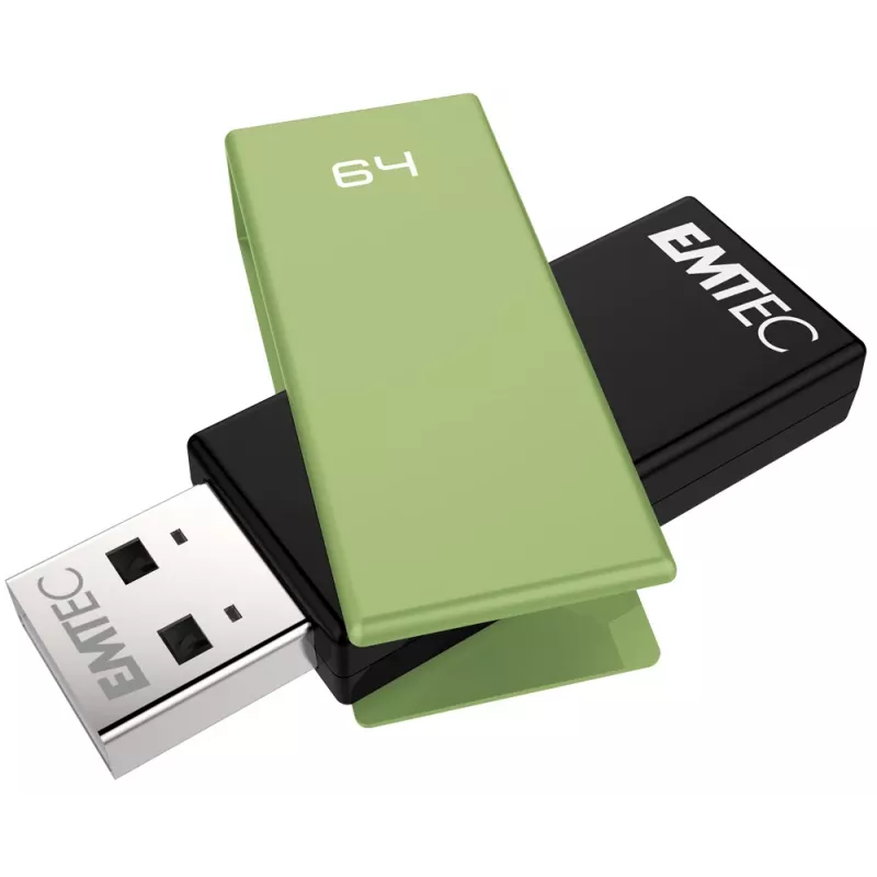 USB atmintinė Emtec C350 Brick 64 GB USB Type-A juoda žalia