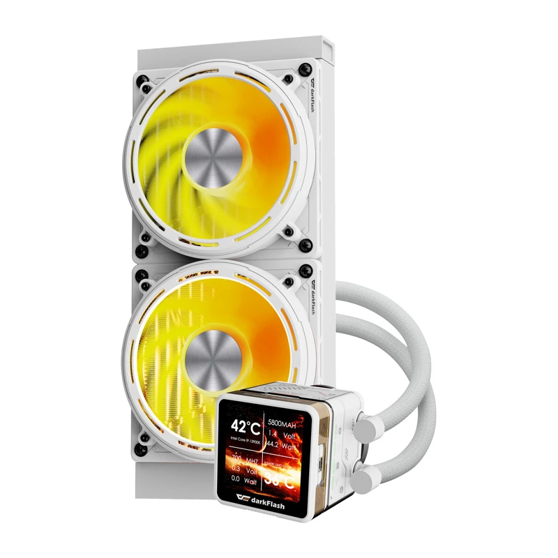 CPU vandens aušintuvas Darkflash DE240 (baltas) — 240 mm radiatorius, uždaro ciklo AIO