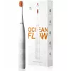 Soninis dantų šepetėlis OCLEAN FLOW Adult — maitinamas baterijomis, balinimo režimas, integruotas laikmatis, reguliuojamas greitis, 255 mm aukštis, baltas, 0,13 kg, 1 rankena + 1 šepetėlio galvutė