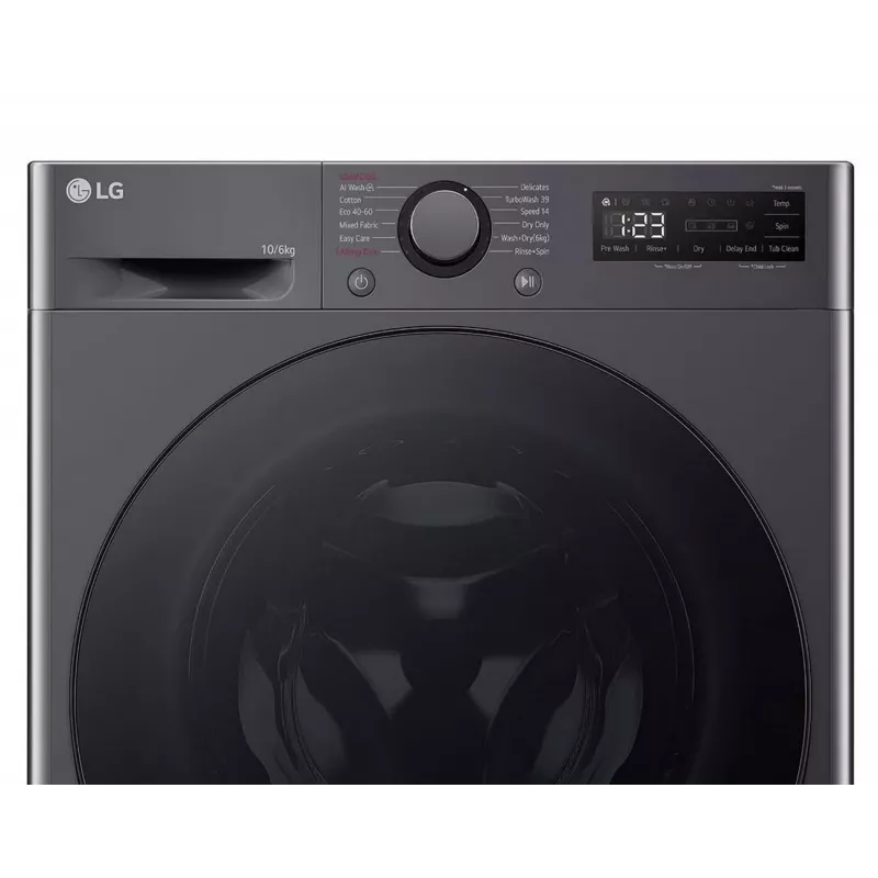 LG F4DR510S2M skalbimo mašina su džiovykle 10 kg / 6 kg 1400 aps./min. juoda