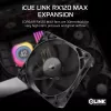 Corsair iCUE LINK RX120 MAX 120 mm korpuso ventiliatorius – juodas