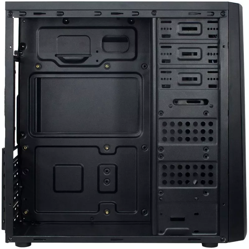 Korpusas INTER-TECH B-42 juodas Midi Tower, ATX, 2xUSB2.0, mėlyna LED juostelė, PSU pasirinktinai