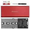 SSD dėklas QOLTEC 51831 USB 3.0 M.2 SATA diskams iki 2TB, raudonas, palaiko 30 mm ilgį, iki 4 diskų