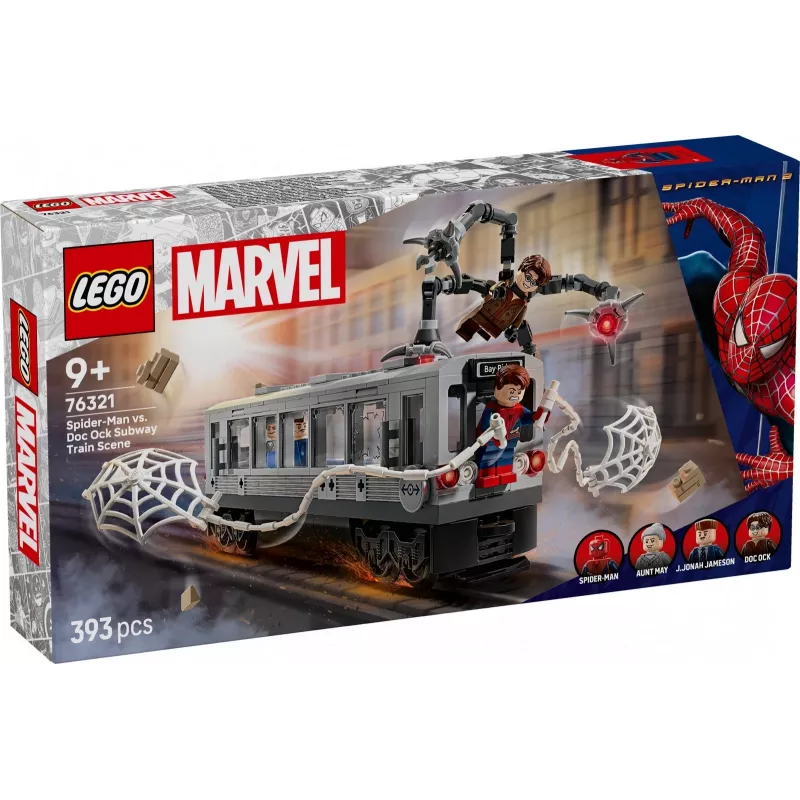 Konstruktorius LEGO Marvel Super Heroes 76321 Spider-Man Doc Ock Subway Showdown, 393 dalys, 4 minifigūrėlės, amžius 9+