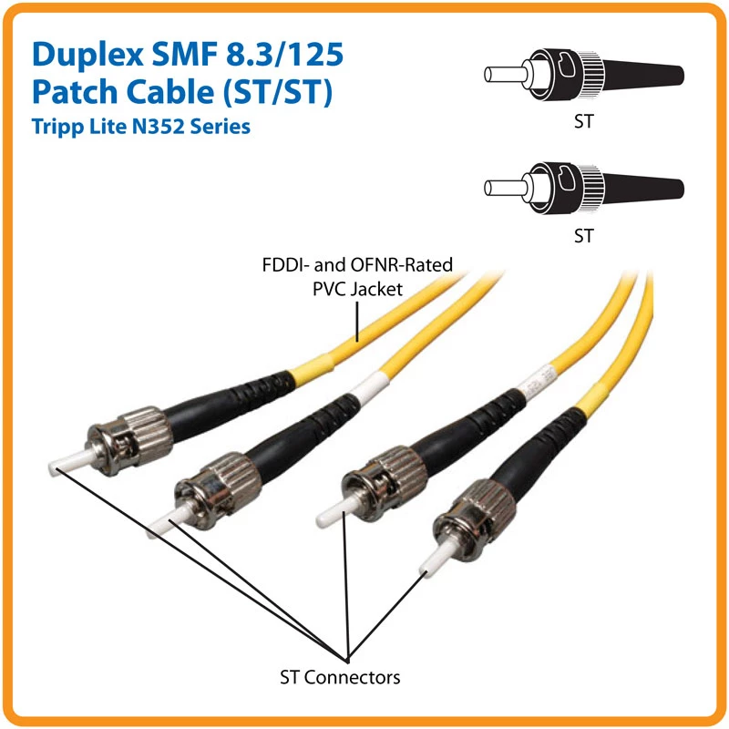 Tripp Eaton Tripp Lite Series dvipusis vienmodis 9/125 šviesolaidinis komutacinis kabelis (ST/ST)