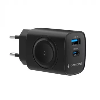 USB-A USB-C įkroviklis 20W PowerDelivery Quick Charge 3.0, juodas
