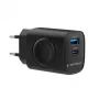 USB-A USB-C įkroviklis 20W PowerDelivery Quick Charge 3.0, juodas