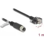 Tinklo kabelis DeLOCK M12 kabelis A-koduotas 8 kontaktų lizdas į RJ45 kištuką Cat5e 1 m juodas