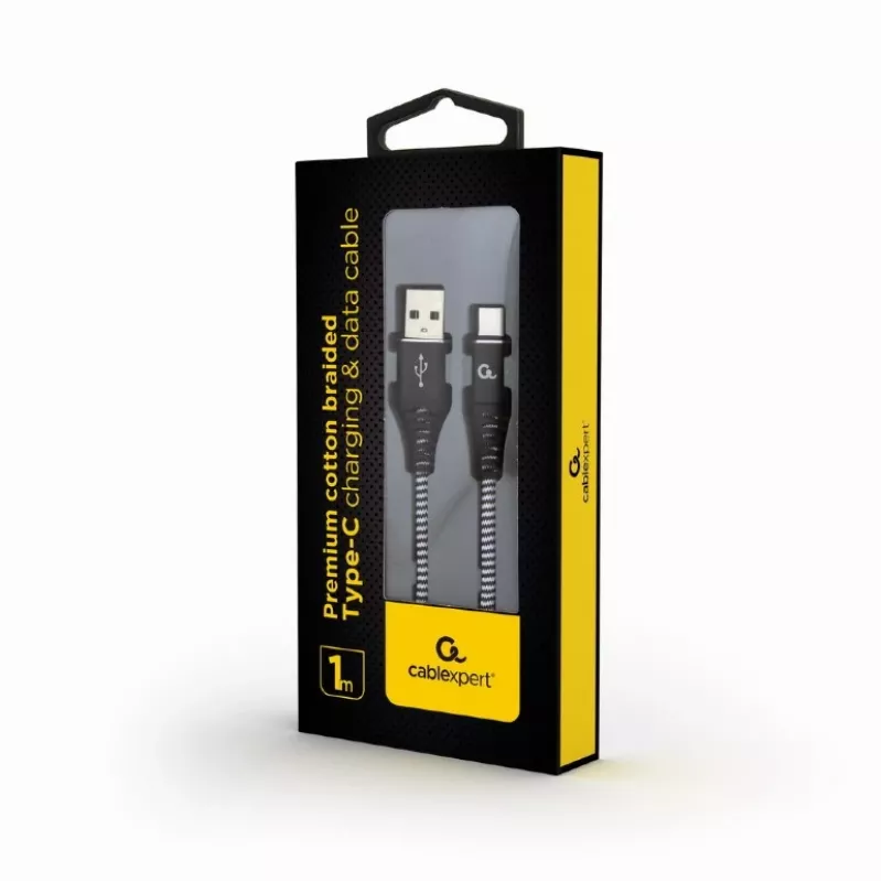 Laidas USB-C į USB 2.0 1 m juodas/baltas / CC-USB2B-AMCM-1M-BW GEMBIRD