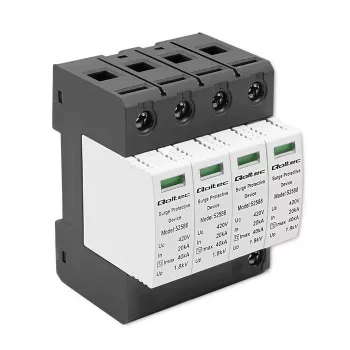Viršįtampių slopintuvas QOLTEC 52588 AC 4P 420V T2 C — 4 polių kintamosios srovės viršįtampių ribotuvas, 420 V, 2 tipas
