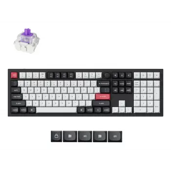 Mechaninė klaviatūra Keychron Q6H-M1 belaidė RGB Carbon Juoda