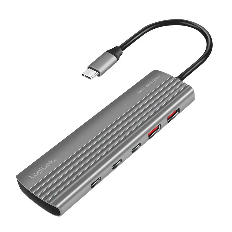 Ultra plonas USB 3.2 centras 2xUSB-A, 8xUSB-C, PD, 100W