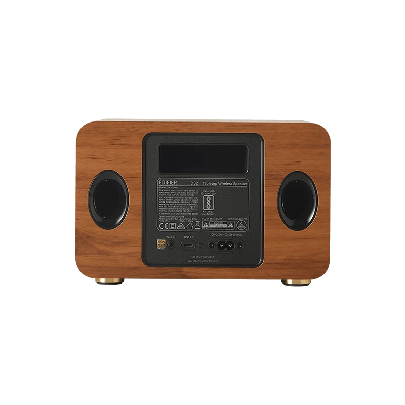 Edifier D32 kelių kambarių WiFi garsiakalbis Bluetooth Wood mažmeninė prekyba - Garsiakalbis (D32 WD)