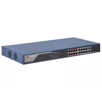 Hikvision DS-3E1318P-EI tinklo jungiklis Valdomas Fast Ethernet (10/100) Power over Ethernet (PoE) 1U Mėlyna