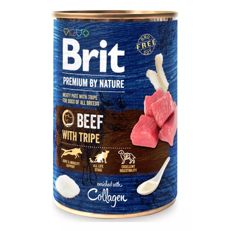 BRIT Premium by Nature jautiena su skrandžiais – šlapias šunų ėdalas – 400 g