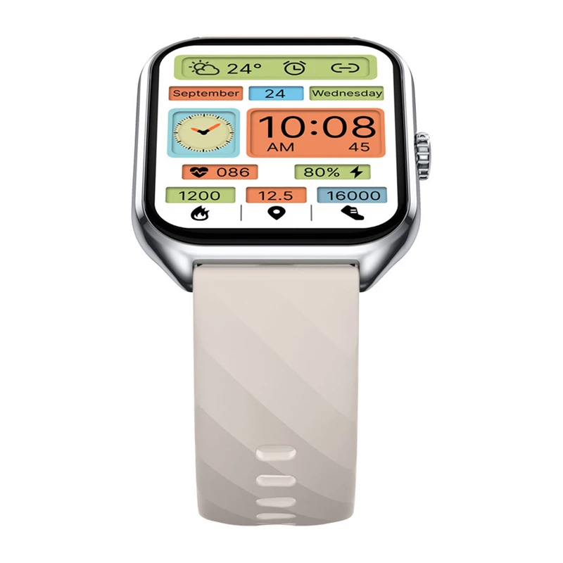 Išmanusis laikrodis Zeblaze GTS 4 — 1,94 colio (4,93 cm) AMOLED 466×466 pikselių, jutiklinis ekranas, Wi‑Fi, metalinis korpusas, silikoninis dirželis (balta)