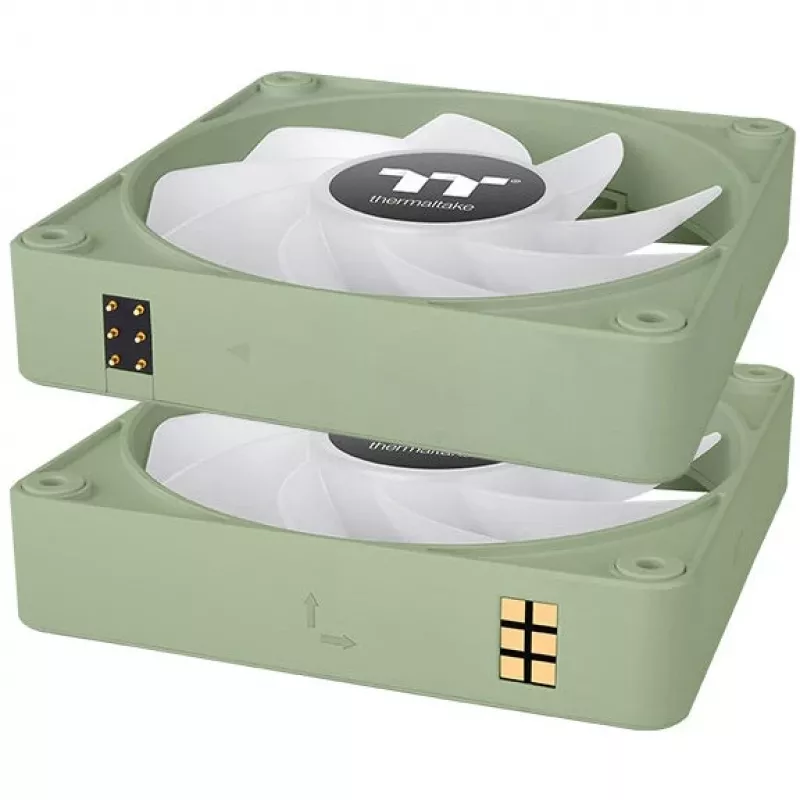 Thermaltake CT140 EX Reverse ARGB 140mm ventiliatorius, 3 vnt. rinkinys - Matcha Green