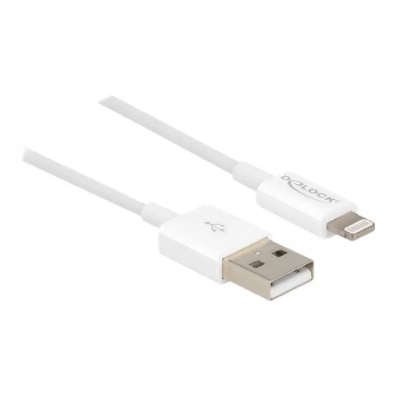 USB duomenų ir maitinimo kabelis DeLOCK 83000, skirtas iPhone, iPad, iPod, baltas, 1 m