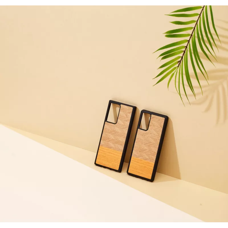 Apsauginis telefono dėklas man and wood Galaxy Note 20 Ultra silkės rašto Oranžinė juoda