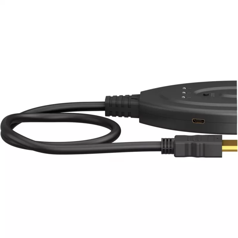 HDMI-Umschaltbox 3 į 1 (4K @ 60 Hz), HDMI jungiklis (juodas, 55 cm laidas)
