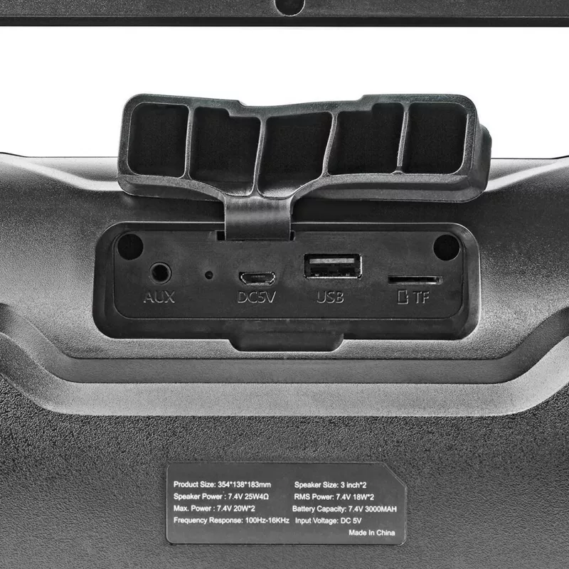 Nedis SPBB310BK nešiojama / vakarėlių kolonėlė Stereo nešiojama kolonėlė juoda 36 W