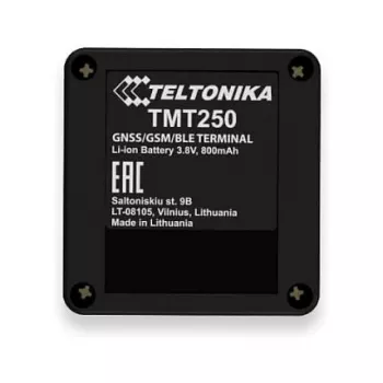 GPS asmeninis seklys Teltonika TMT250 – juodas, 0,128 GB atmintis, Li‑Ion 3,8 V, iki 8 val. baterija