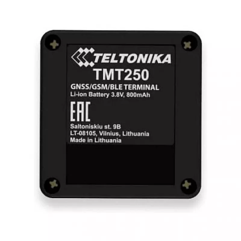 GPS asmeninis seklys Teltonika TMT250 – juodas, 0,128 GB atmintis, Li‑Ion 3,8 V, iki 8 val. baterija