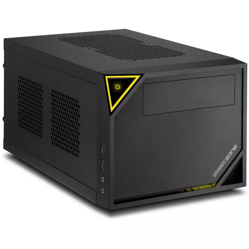 PC korpusas Sharkoon SHARK ZONE C10 Mini-ITX, juoda, geltona