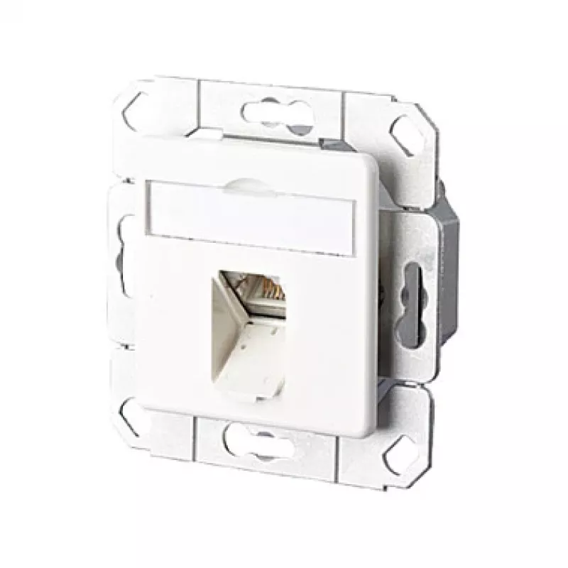 METZ CONNECT E-DAT - Connection Socket, Flush-Mount - RJ-45 - Gryna balta, RAL 9010 (130C371102-I)
