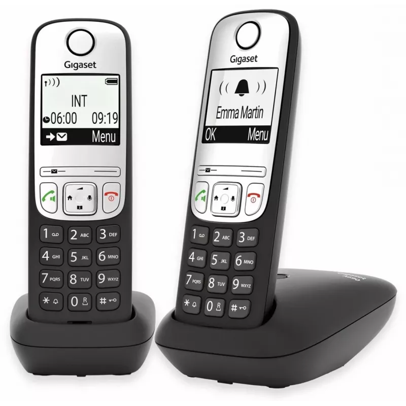 Gigaset A690 Duo Analoginis telefonas su skambintojo ID juodos, sidabrinės spalvos