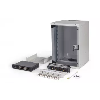 Prie sienos montuojamas stovas Digitus DN-49102-SET 9U 315 x 300 mm Pilkas