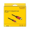 DeLOCK USB Type-C į DisplayPort kabelis 8K 30Hz HDR 1m raudonas