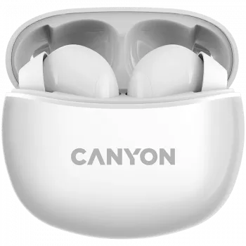 Canyon TWS-5 belaidės ausinės, su mikrofonu, BT V5.3 JL 6983D4, 20Hz-20kHz, baterija 40mAh*2+500mAh, USB-C