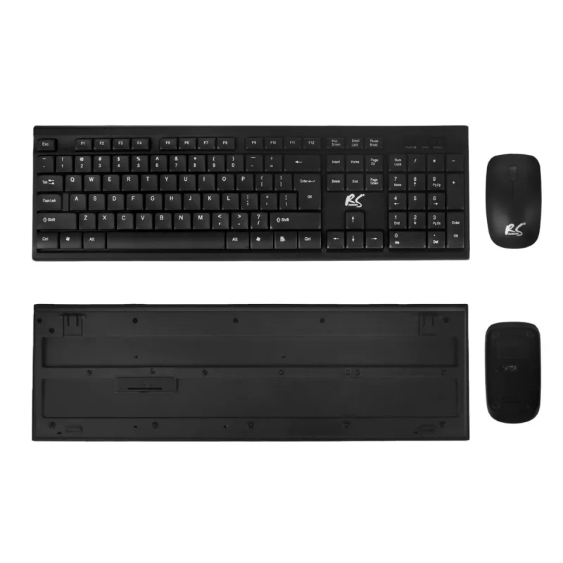 Belaidis klaviatūros ir pelės rinkinys NanoRS RS580 su ergonomišku dizainu sklandžiam ir efektyviam darbui