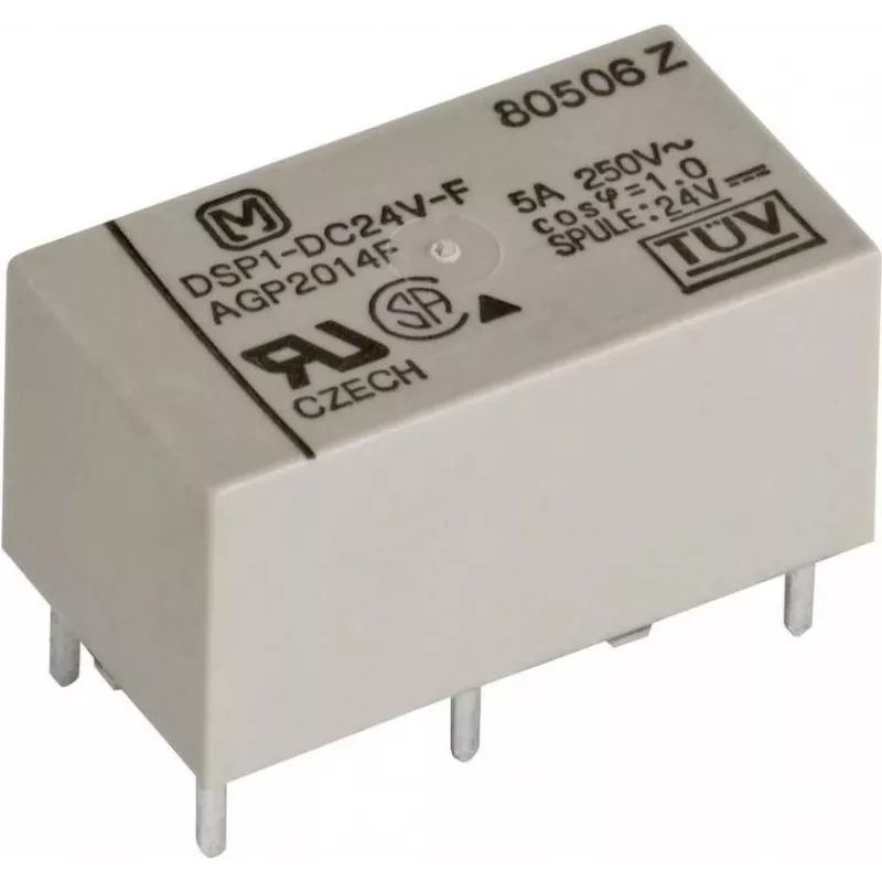 Panasonic PCB relė 24 V/DC 5 A 2 normaliai atidaryti kontaktai DSP2A24 1 vnt. (DSP2A24)
