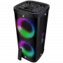 Nešiojamas garsiakalbis SVEN PS-930, juodas, išėjimo galia 2x75W (RMS), TWS, Bluetooth, FM, USB, microSD, LED ekranas, ličio baterija