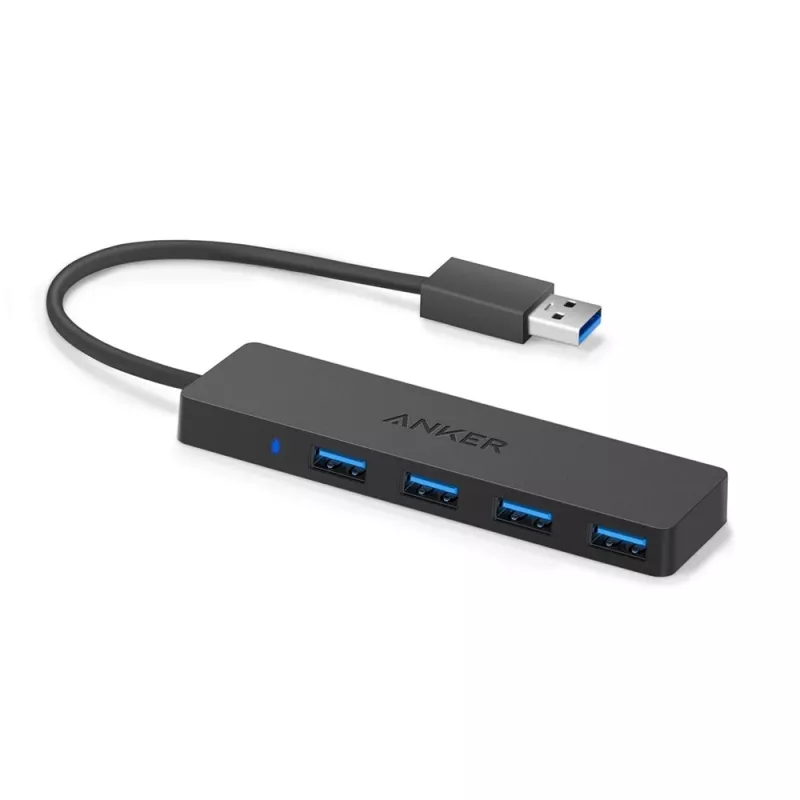USB šakotuvas Anker Innovations A7516016 USB 3.2 Gen 1 Type-A 5000 Mbit/s Juoda