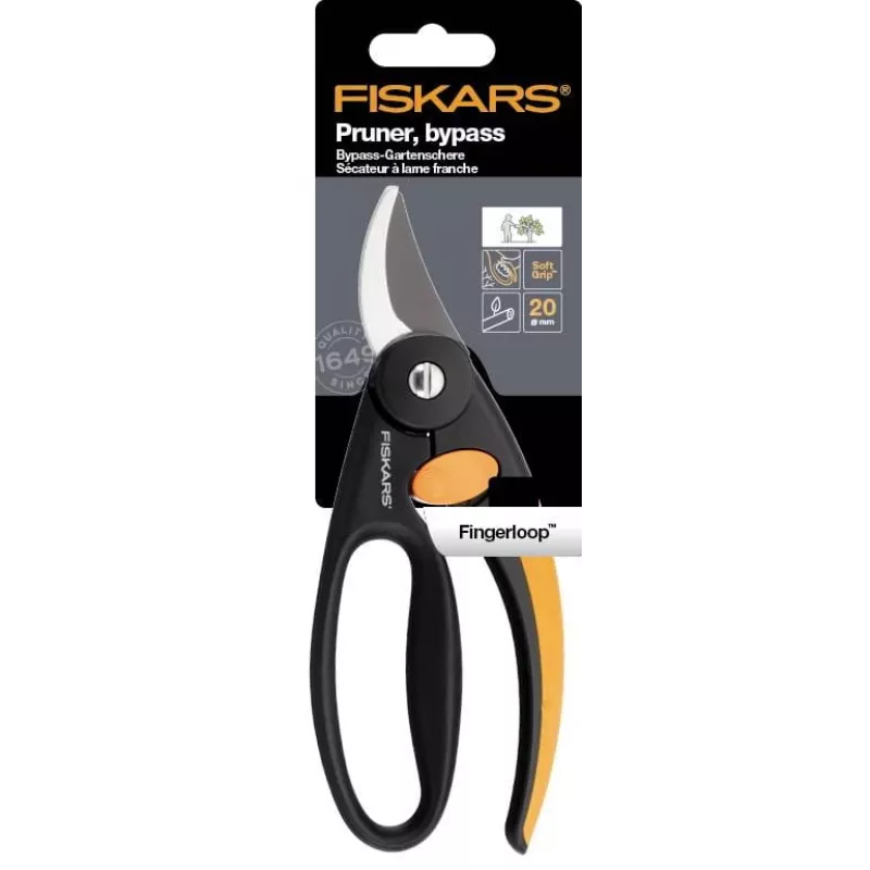 Genėjimo žirklės Fiskars 111440 Bypass Juoda — Fiskars 1001534 (Rankinės genėjimo žirklės, Aplenkinės, Juodos)