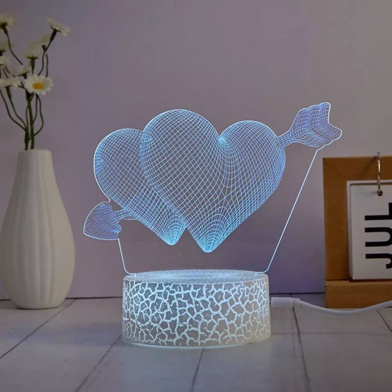 Manta SNL115RGB RGB 3D širdies formos dekoratyvinis LED lempos rinkinys