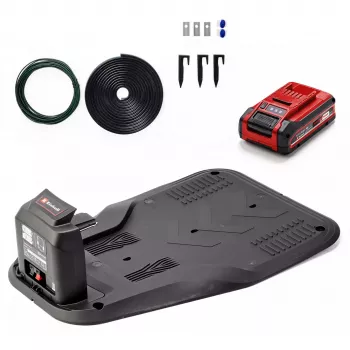 Power X-Change Robot Mower FREELEXO CAM PLUS 600 (raudona/juoda, Li-Ion Battery Plus 4,0Ah, kamera + jutiklis)
