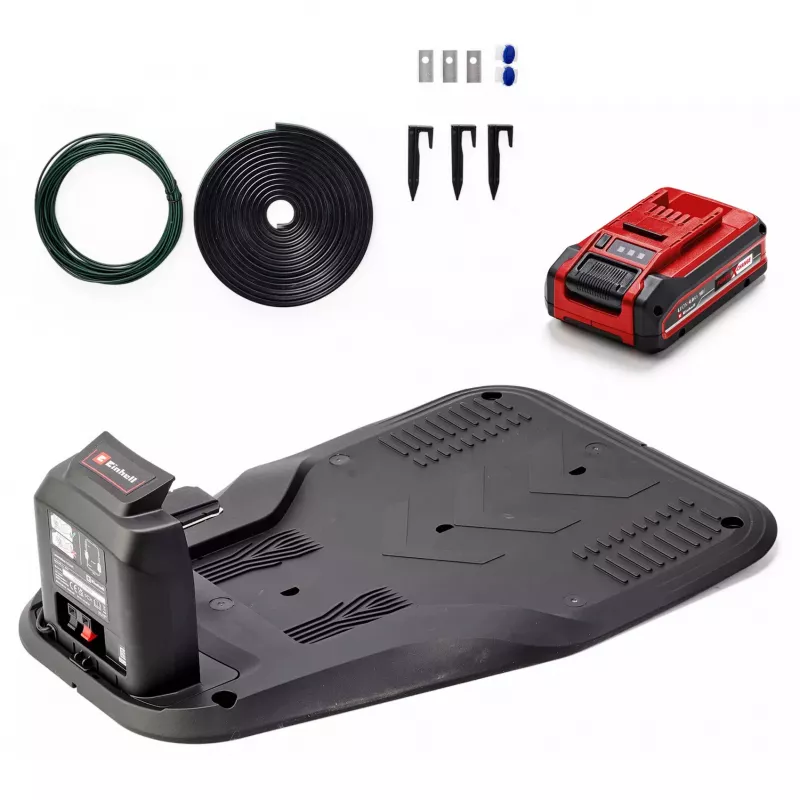Power X-Change Robot Mower FREELEXO CAM PLUS 600 (raudona/juoda, Li-Ion Battery Plus 4,0Ah, kamera + jutiklis)